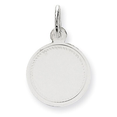 Plain .018 Gauge Round Engravable Disc Charm 14k White Gold XWM143/18, MPN: XWM143/18, 883957558622