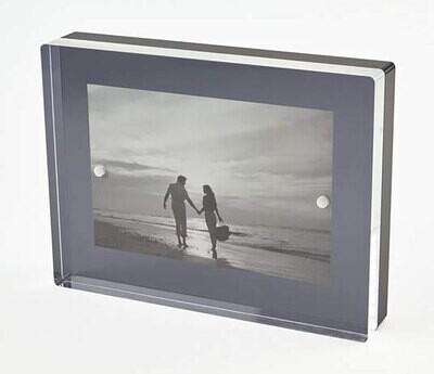 Tizo Acrylic Lucite Photo Picture Frame Black Block 4 x 6 Inch HA133BK46, MPN: HA133BK46,