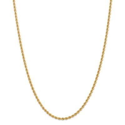 Leslie&#39;s 2.75mm Handmade Regular Rope Chain 30 Inch 14k Gold HB-7228-30, MPN: 7228-30, 191101848391