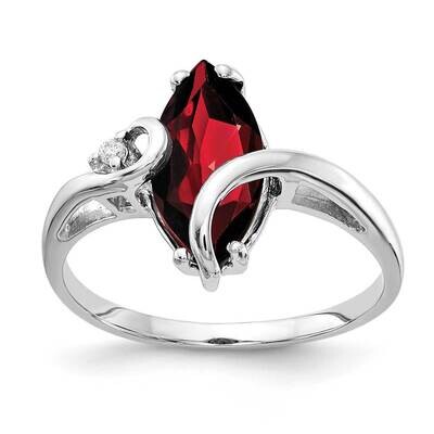 12x6mm Marquise Garnet Diamond Ring 14k White Gold Y4530GA_AA, MPN: Y4530GA_AA, 883957442648