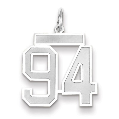 Number 94 Charm Medium Satin 14k white Gold WSM94, MPN: WSM94, 883957079561
