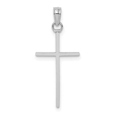 3-D and Polished Stick Cross Charm 10k White Gold 10K8404W, MPN: 10K8404W,