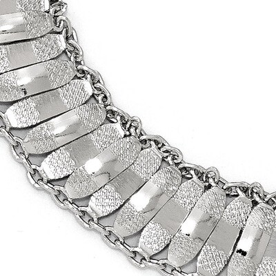 Leslie&#39;s Textured Fancy Bracelet 7.5 Inch Sterling Silver Polished HB-QLF534-7.5, MPN: QLF534-7.5, …
