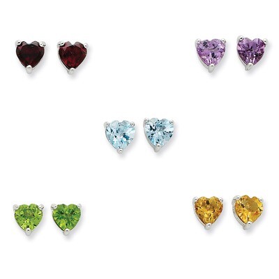 Gemstone Post Earring Set Sterling Silver QE5277, MPN: QE5277, 191101189210