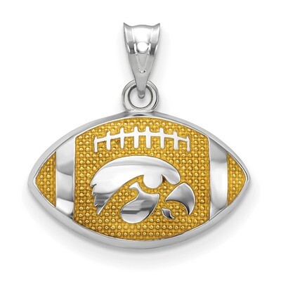 The University of Iowa Enameled Football Pendant Sterling Silver SS508UIA, MPN: SS508UIA, 634401431…