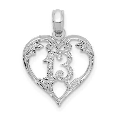 13 In Heart Cut-Out Pendant 14k White Gold C2953W, MPN: C2953W, 637218171750