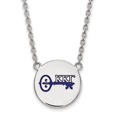 Kappa Kappa Gamma Small Enameled Pendant with 18 Inch Chain Sterling Silver SS045KKG-18, MPN: SS045…