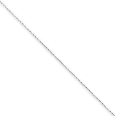 0.6mm Solid Diamond-cut Cable Chain 18 Inch 14k White Gold PEN145-18, MPN: PEN145-18, 883957145181