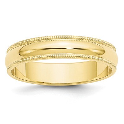 5mm Milgrain Half Round Band 10k Yellow Gold 1M050 Engravable, MPN: 1M050, 886774303093