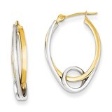 Oval Hoops with Loop Earrings 14k Two-Tone Gold YE1024, MPN: YE1024, 730703025849