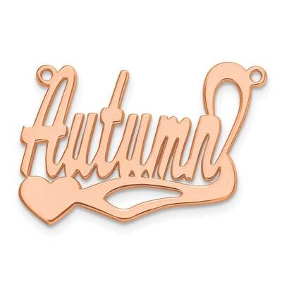 Polished Heart Name Plate Sterling Silver Rose-plated XNA132RP, MPN: XNA132RP,