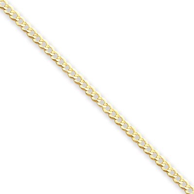 8 Inch 3.7mm Solid Polished Light Flat Cuban Chain 14k Gold LCB100-8, MPN: LCB100-8, 191101979187