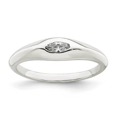 Marquise CZ Diamond Ring Sterling Silver QR7259, MPN: QR7259,