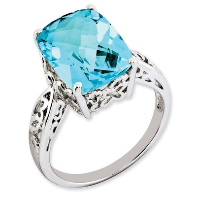 Light Swiss Blue Topaz Ring Sterling Silver QR3198LSBT, MPN: QR3198LSBT, 883957671628