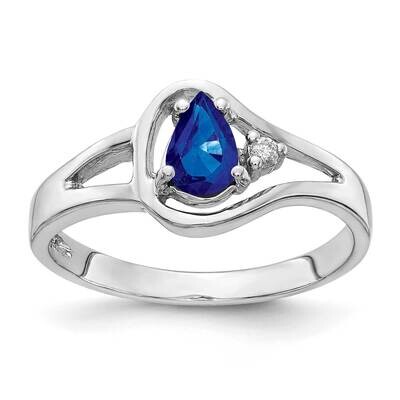 6x4mm Pear Sapphire AA Diamond Ring 14k White Gold Y2071S/AA, MPN: Y2071S/AA, 883957692302