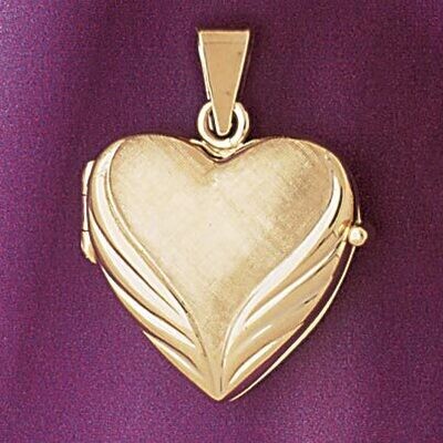 Dazzlers Jewelry Heart Locket Pendant Necklace Charm Bracelet in Yellow, White or Rose Gold 4158, M…