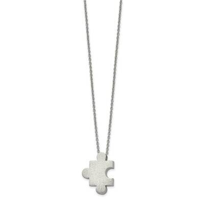 Puzzle Piece 16 Inch with 2.75 Inch Ext. Necklace Stainless Steel Brushed SRN2748-16 by Chisel, MPN…