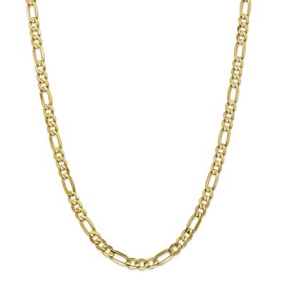 26 Inch 6mm Light Concave Figaro Chain 10k Gold 10LF160-26, MPN: 10LF160-26, 191101597817