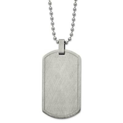 Polished Scratch Finish Dog Tag 22 Inch Necklace Stainless Steel Brushed SRN2895-22 by Chisel, MPN:…