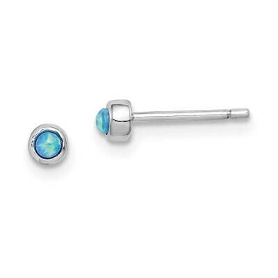 3mm Imitation Opal Round Post Earrings Sterling Silver Rhodium-plated QE14306, MPN: QE14306, 886774…