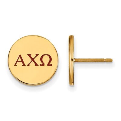 Alpha Chi Omega Enameled Post Earrings Gold-plated Silver GP032ACO, MPN: GP032ACO, 886774934808