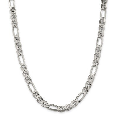 26 Inch 7.75mm Figaro Anchor Chain Sterling Silver QAF220-26, MPN: QAF220-26, 883957931289