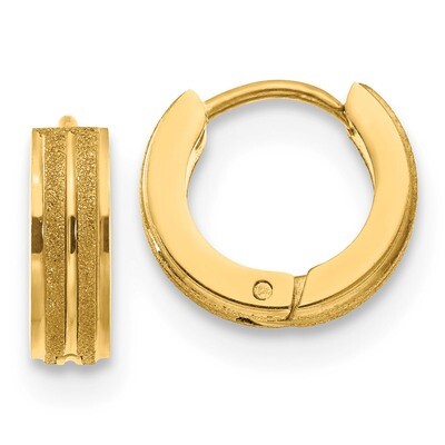 Yellow IP-plated Laser cut Hinged Hoop Earrings Stainless Steel SRE1312 by Chisel, MPN: SRE1312, 19…