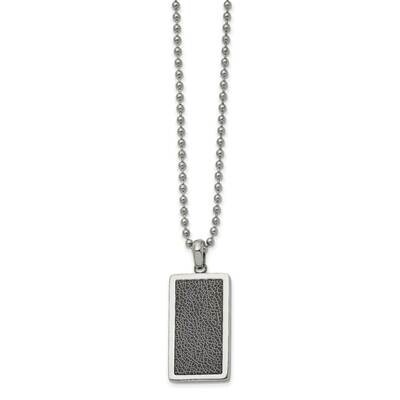 Black Stoving Varnish 22 Inch Necklace Stainless Steel Polished SRN2719-22 by Chisel, MPN: SRN2719-…