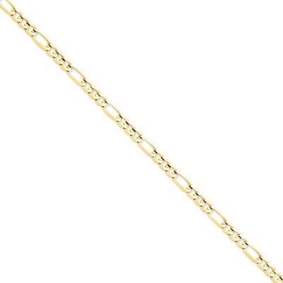 5.25mm Concave Open Figaro Chain 24 Inch 14k Gold LFG140-24, MPN: LFG140-24, 886774417059