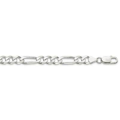 7.5mm Figaro Chain 24 Inch Sterling Silver QFG200-24, MPN: QFG200-24,