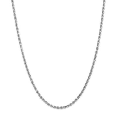 3mm Diamond-Cut Rope Chain 30 Inch 10k White Gold 10K023W-30, MPN: 10K023W-30, 191101727139