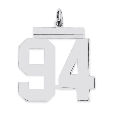 Charm Number 94 Polished Sterling Silver Large QPL94, MPN: QPL94, 191101281440