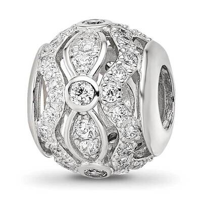CZ Bead Sterling Silver Rhodium-plated QRS4162, MPN: QRS4162,