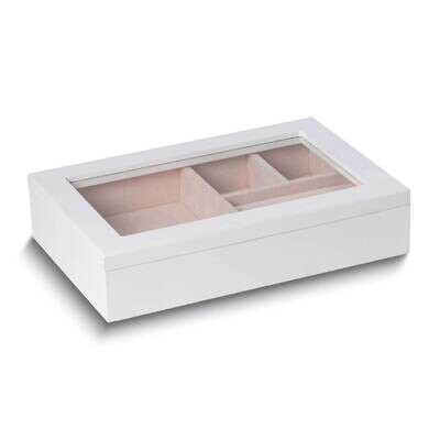 White Wood Windowed Jewelry Case GM24097, MPN: GM24097, 797140537205