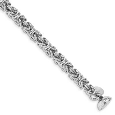 Polished Fancy Bracelet Sterling Silver Rhodium Plated QG5010-7.5, MPN: QG5010-7.5, 196904156834