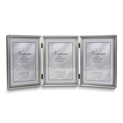 Pewter Brushed and Beaded 5x7 Triple Photo Frame GM25424, MPN: GM25424, 751148035118