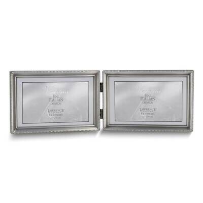 Pewter Brushed and Beaded 6x4 Double Photo Frame GM25425, MPN: GM25425, 751148050524
