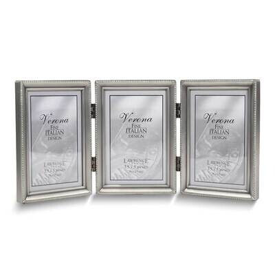 Pewter Brushed and Beaded 3x5 Triple Photo Frame GM25416, MPN: GM25416, 751148035101