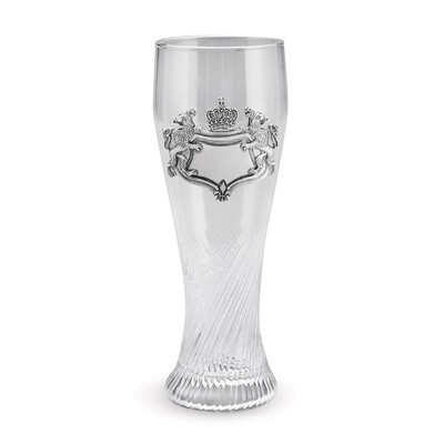 Pilsner Glass with Pewter Eagle Badge and Twisted Bottom GM8507, MPN: GM8507, 610939568535