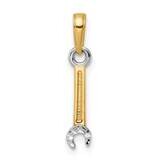 Wrench Pendant 14k Gold and White Rhodium Diamond-Cut M3013, MPN: M3013,