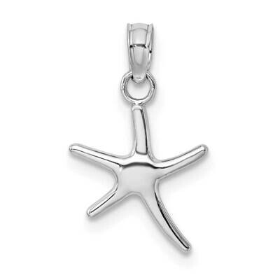 Mini Dancing Starfish with Bail Charm 14k White Gold Polished K7660W, MPN: K7660W, 637218154692