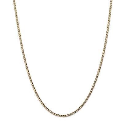 2.5mm Semi-Solid Curb Chain 26 Inch 14k Gold BC124-26, MPN: BC124-26, 883957168098