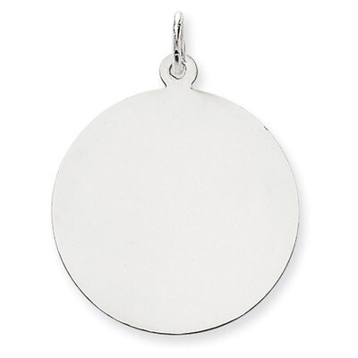 Plain .035 Gauge Round Engravable Disc Charm 14k White Gold XWM139/35, MPN: XWM139/35, 883957422497