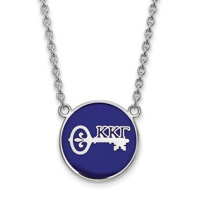 Kappa Kappa Gamma Small Enameled Pendant with 18 Inch Chain Sterling Silver SS043KKG-18, MPN: SS043…