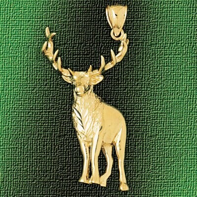 Dazzlers Jewelry Elk Pendant Necklace Charm Bracelet in Yellow, White or Rose Gold 2239, MPN: DZ-22…