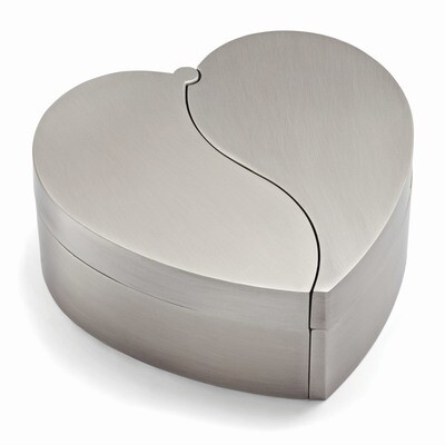 Hinged Heart Jewelry Box Pewter-tone GP3594