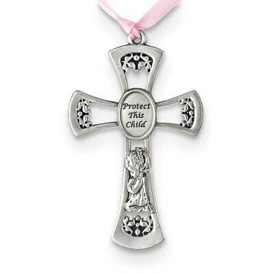 Pewter Protect This Child with Praying Girl Crib Cross GM22840, MPN: GM22840, 603799378550