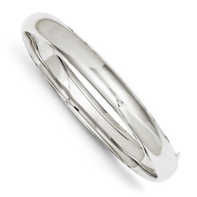 High Polished 8.00mm Hinged Bangle 14k White Gold DB502, MPN: DB502, 886774094755