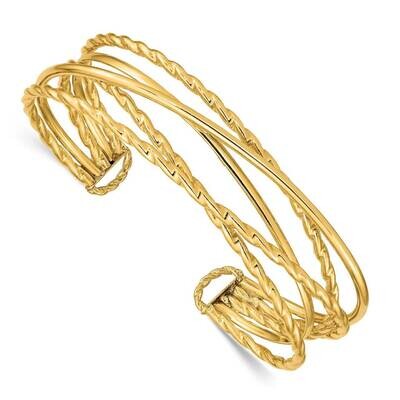 Multi Tube Cuff Bangle 14k Gold Polished  DB681, MPN: DB681, 191101980329