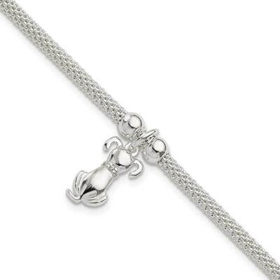 CZ Diamond Dog Charm Bracelet Sterling Silver Polished QG5779-7.25, MPN: QG5779-7.25, 196904164006